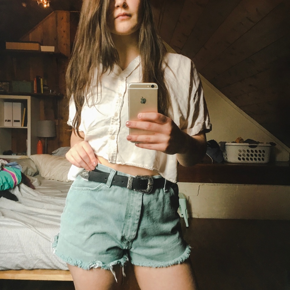 Green Wrangler vintage high waist shorts